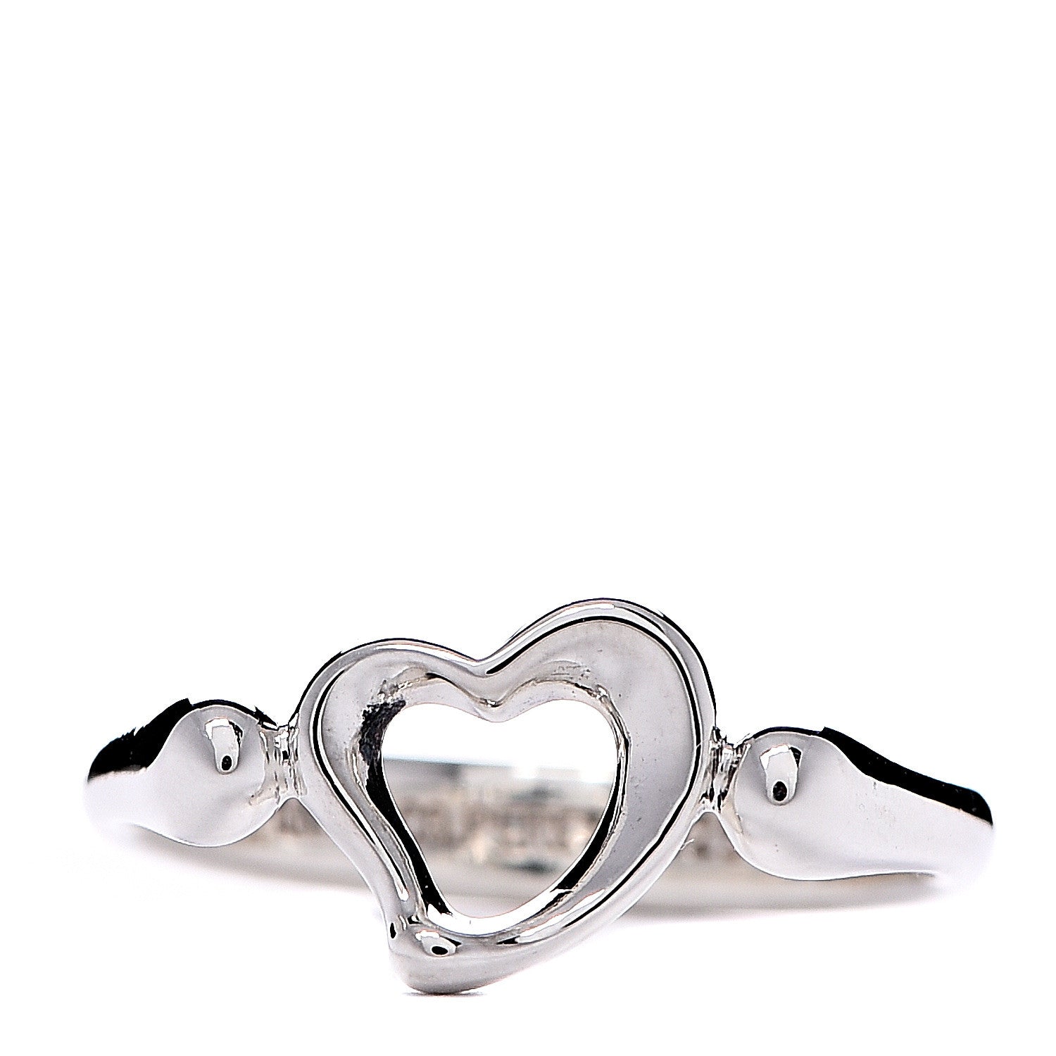 Tiffany Sterling Silver Elsa Peretti Open Heart Ring 53 6.25 1 of 7