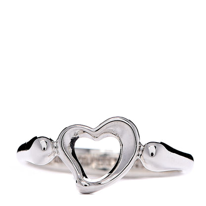 Tiffany Sterling Silver Elsa Peretti Open Heart Ring 53 6.25 1 of 7