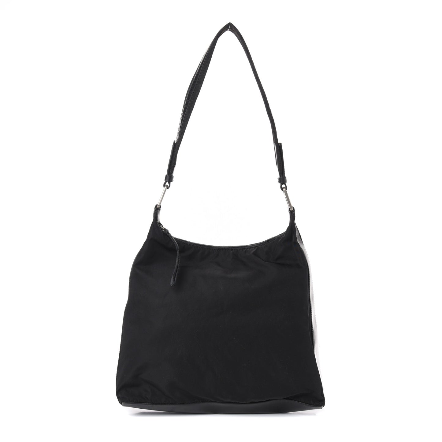 Tessuto Nylon Calfskin Hobo Black