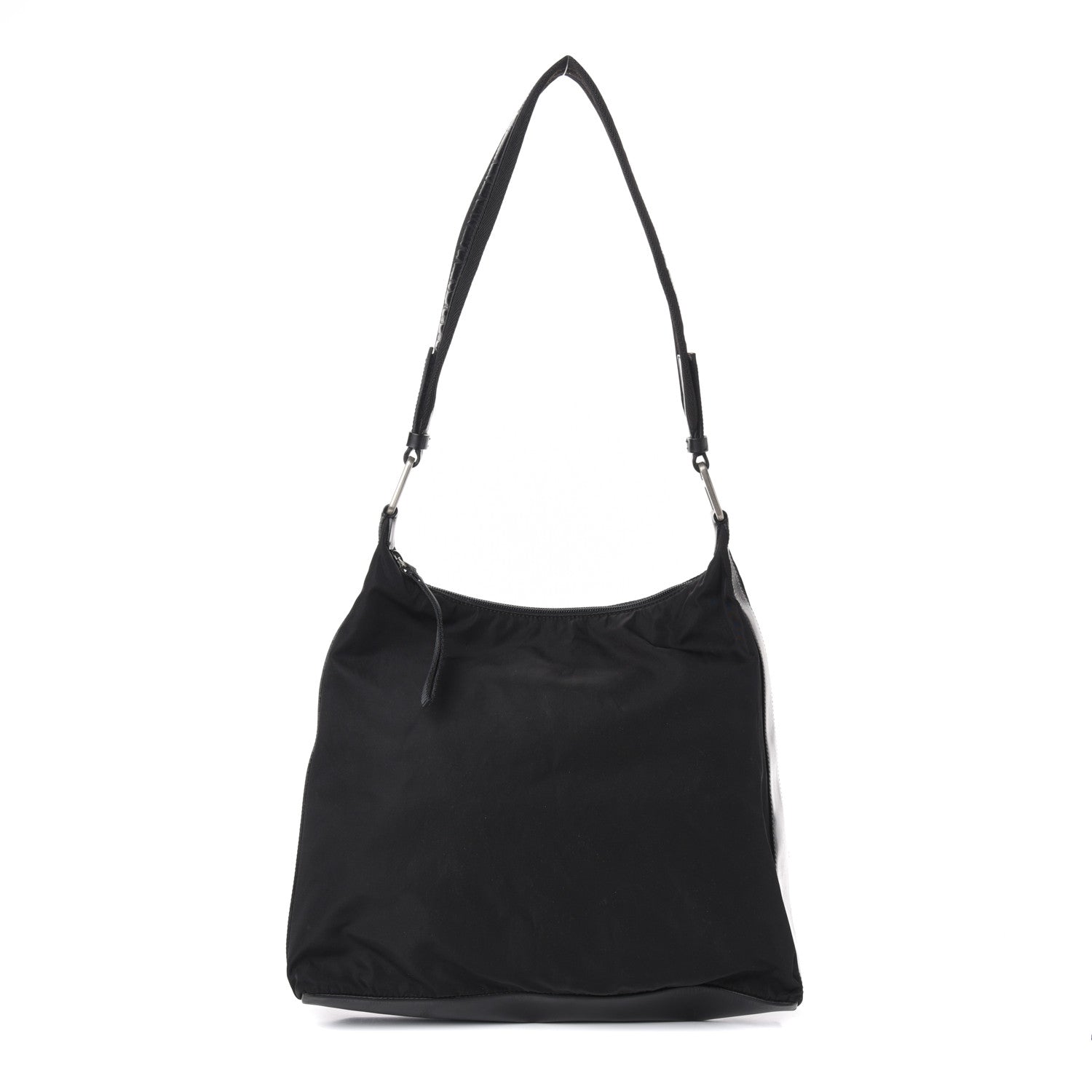 Prada Tessuto Nylon Calfskin Hobo Black 1 of 9