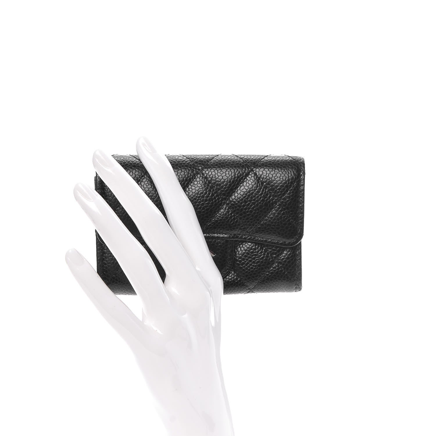 Chanel Caviar Quilted Flap Card Holder Black 2 of 9
