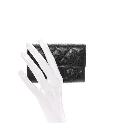 Chanel Caviar Quilted Flap Card Holder Black 2 of 9