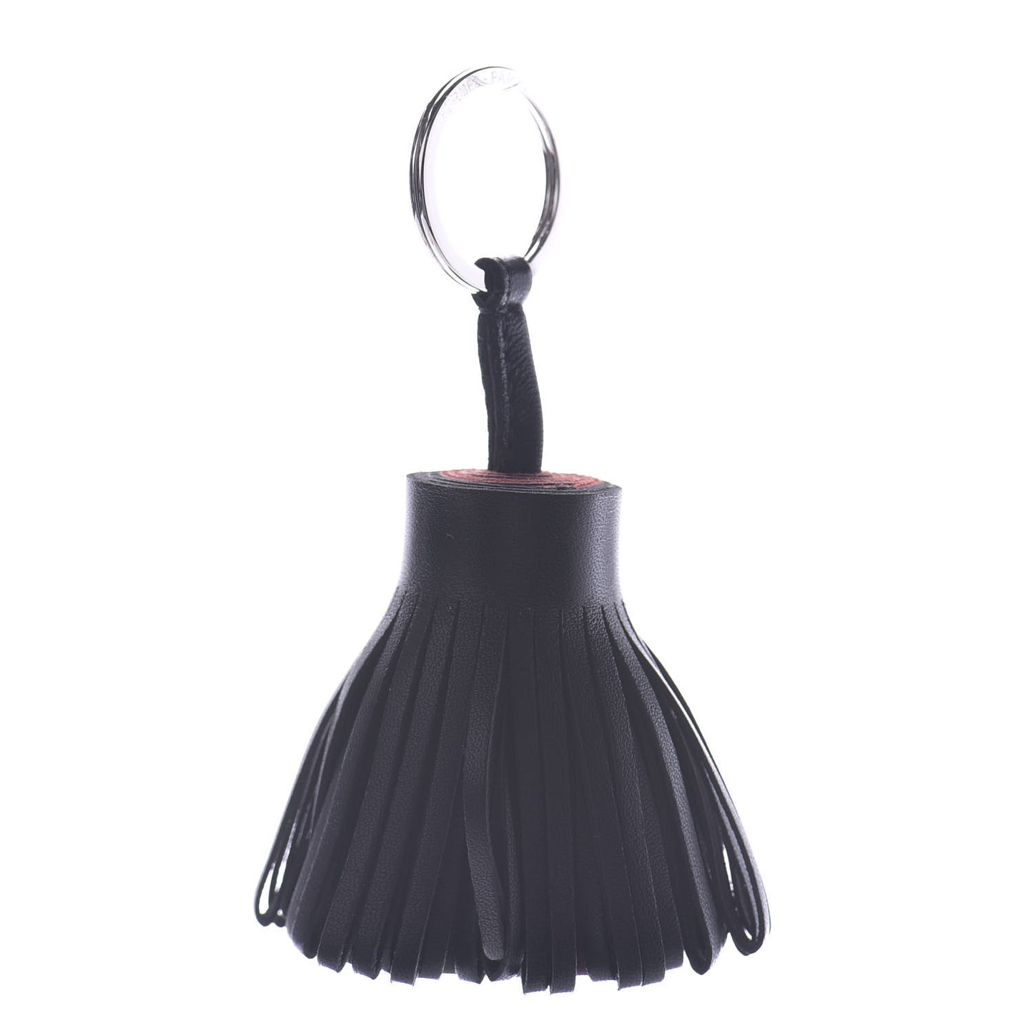 Lambskin Bi-Color Carmen Tassel Key Holder Black Rouge H