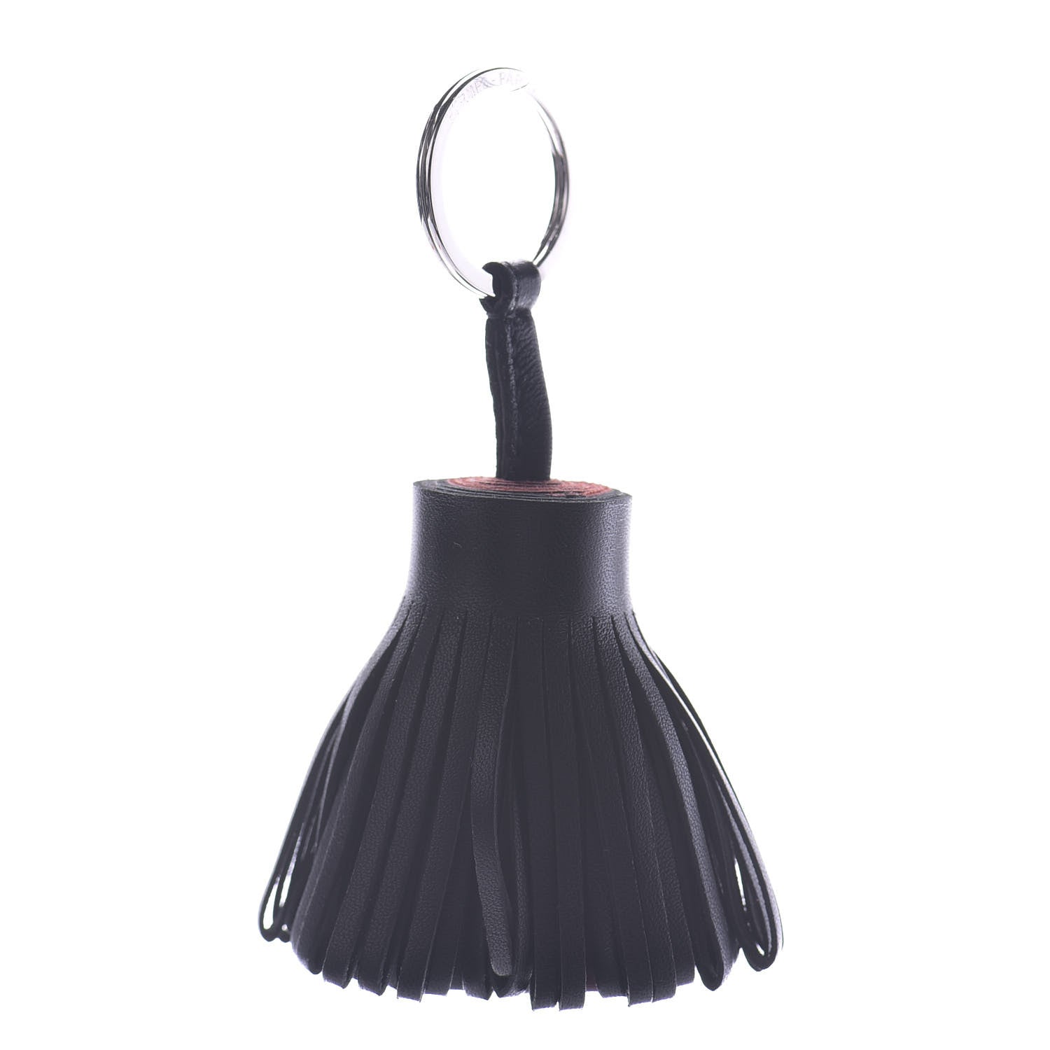 Hermes Lambskin Bi-Color Carmen Tassel Key Holder Black Rouge H 1 of 6