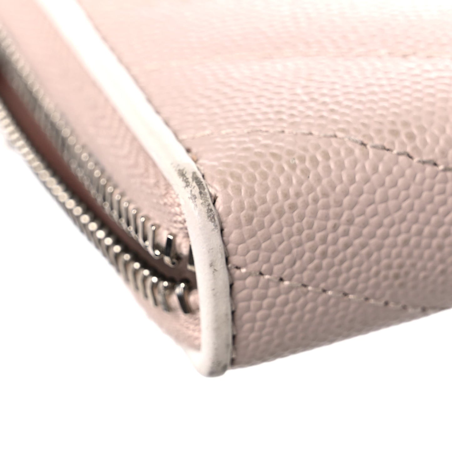 Grain De Poudre Matelasse Chevron Monogram Zip Around Wallet Pink White