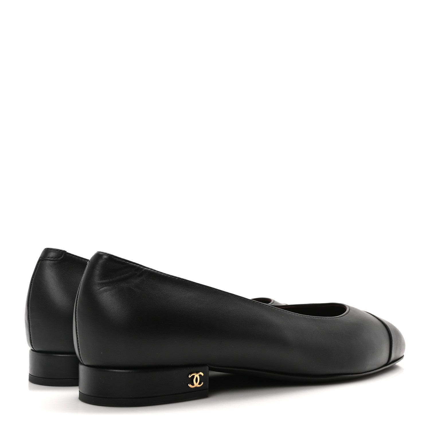 Chanel Lambskin Cap Toe Ballerina Flats 39 Black 5 of 8