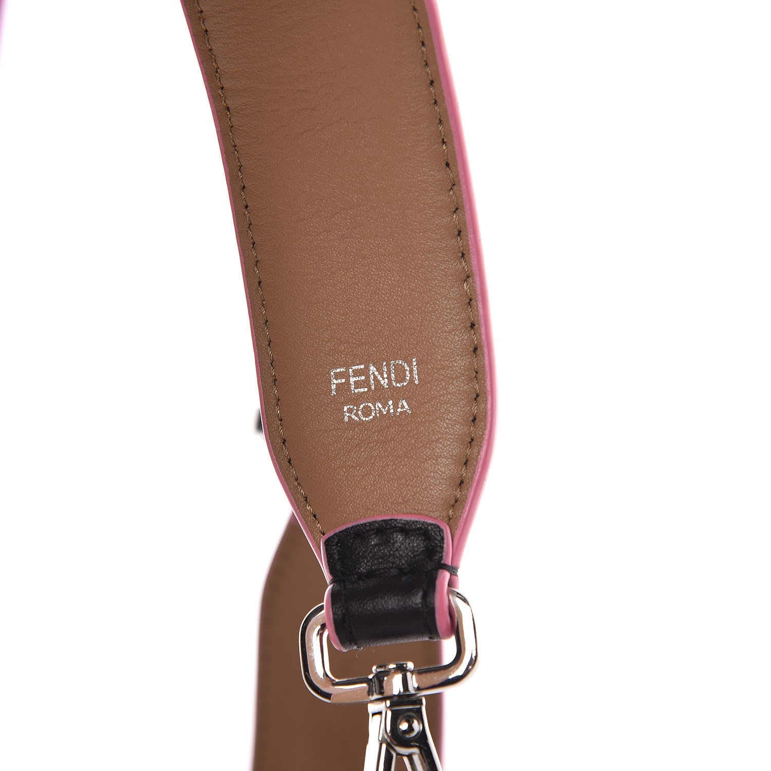 Fendi Vitello Dolce Plexiglass Bi-Color Studded Strap You Black Brownie Multicolor 4 of 8