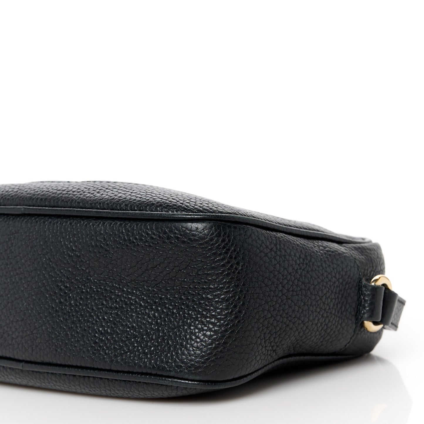 Pebbled Calfskin Small Soho Disco Bag Black