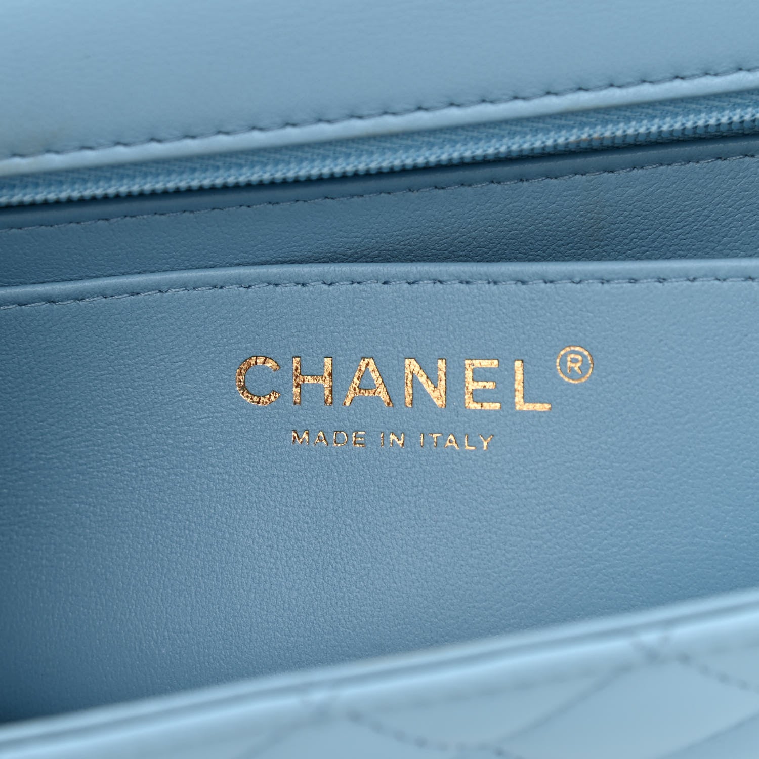 Chanel Lambskin Quilted Mini Rectangular Flap Light Blue 5 of 9