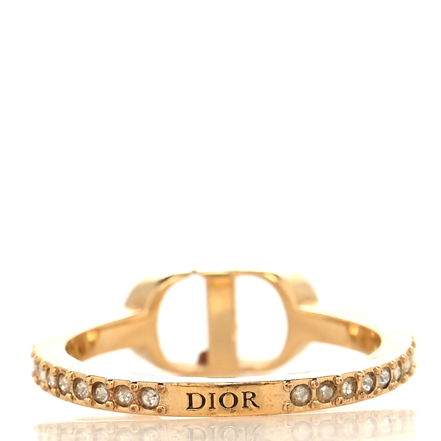 Metal Crystal CD Ring 50 5.25 Gold