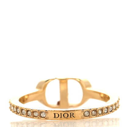 Christian Dior Metal Crystal CD Ring 50 5.25 Gold 3 of 5