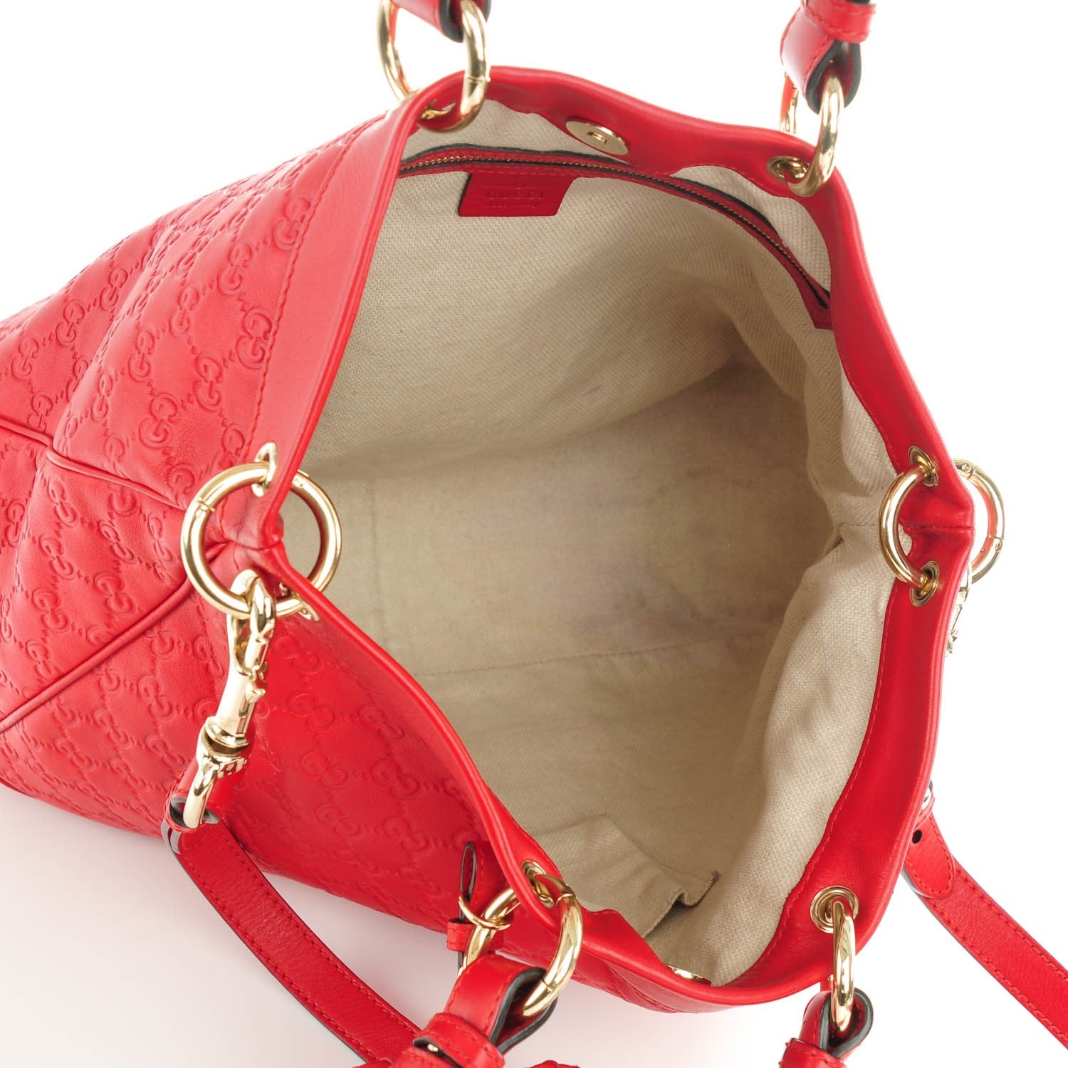 Gucci Guccissima Medium Valentine Top Handle Bag Red 6 of 8