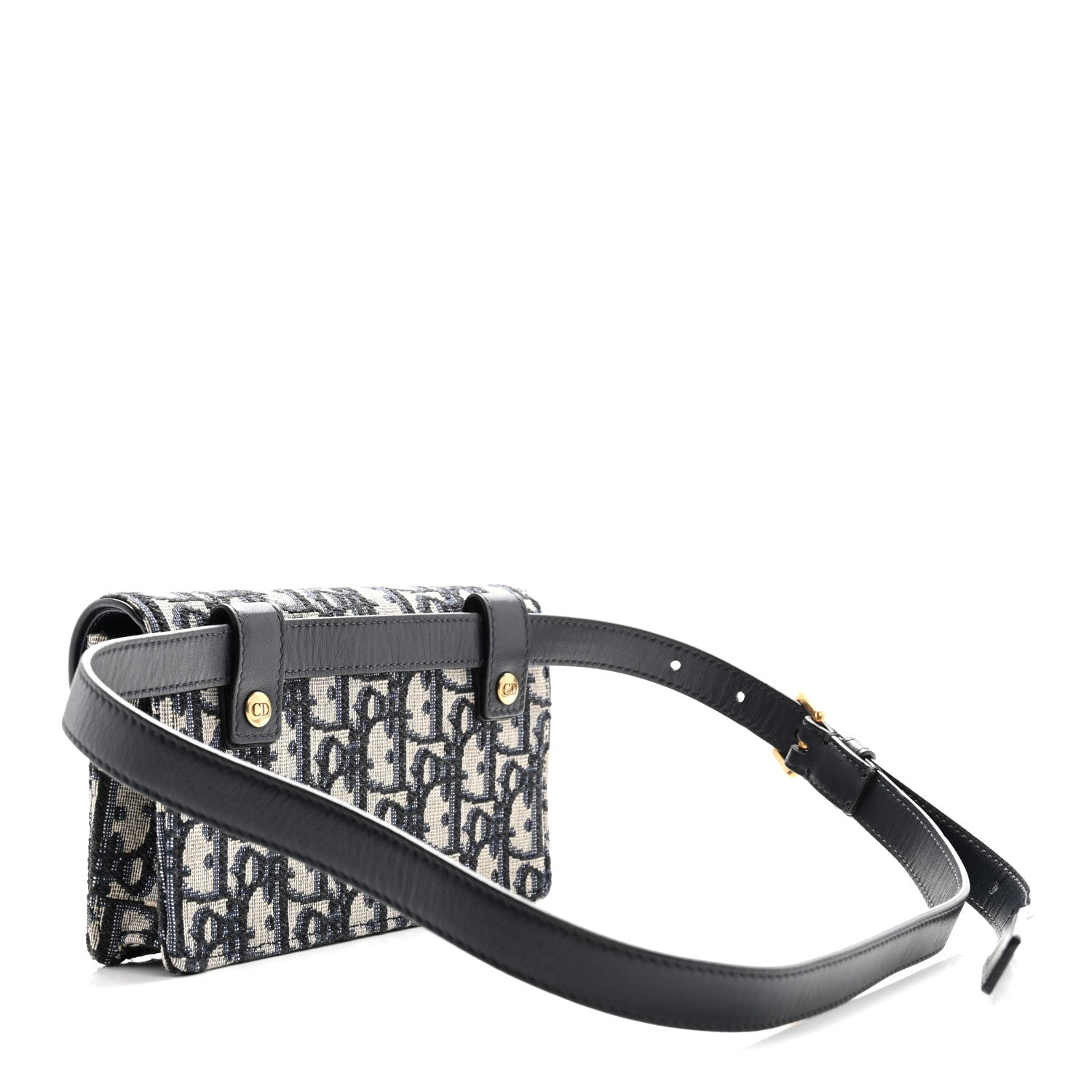 Christian Dior Oblique Saddle Belt Bag Blue 3 of 12