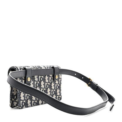Christian Dior Oblique Saddle Belt Bag Blue 3 of 12