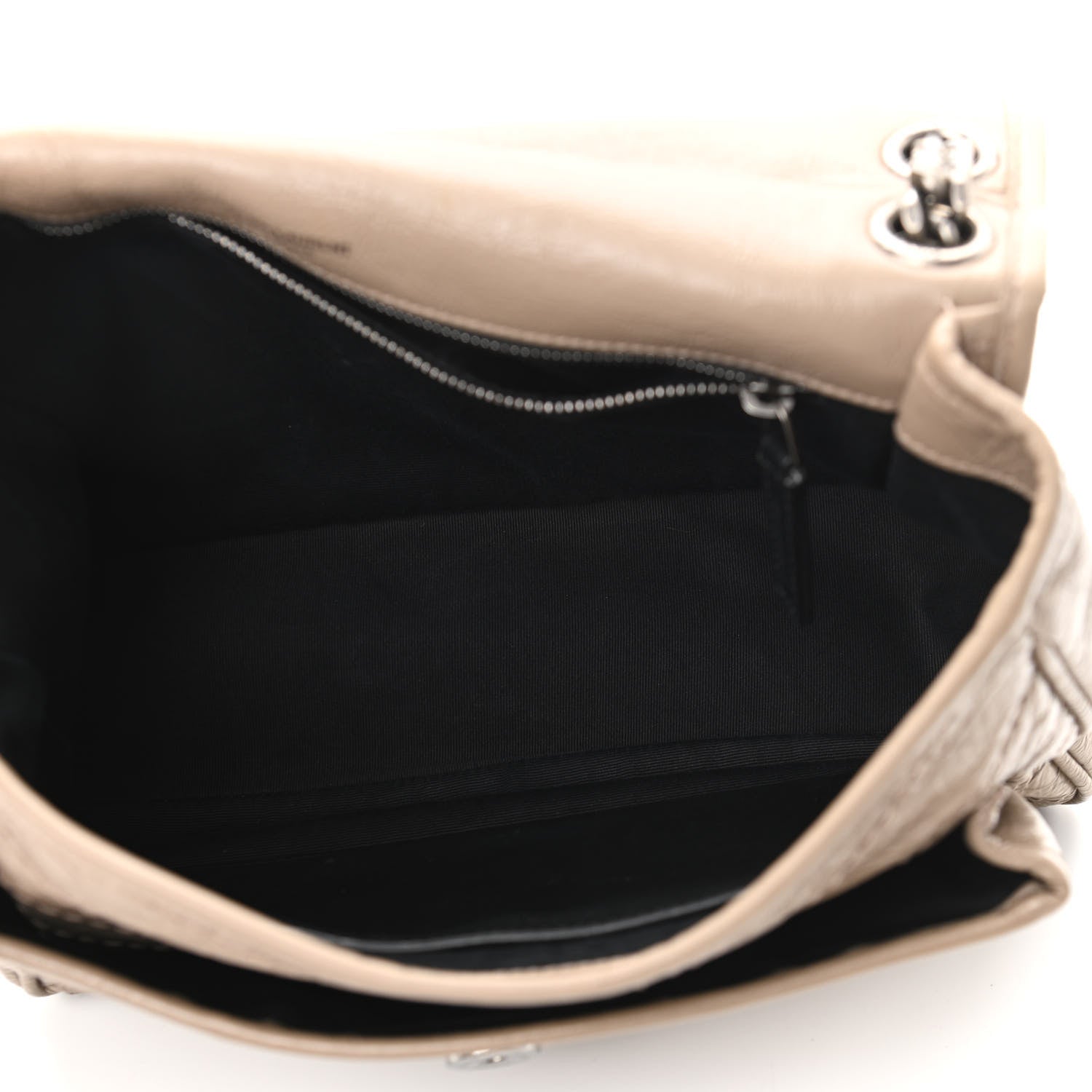Saint Laurent Crinkled Calfskin Matelasse Monogram Medium Niki Chain Satchel Light Taupe 5 of 11