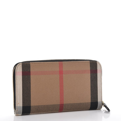 Burberry Calfskin House Check Elmore Zip Around Wallet Black 3 of 7