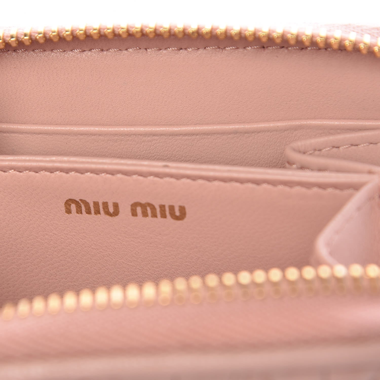 Miu Miu Nappa Matelasse Zip Around Compact Wallet Orchidea 6 of 9