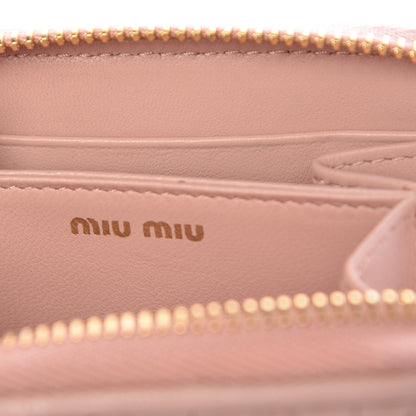 Miu Miu Nappa Matelasse Zip Around Compact Wallet Orchidea 6 of 9