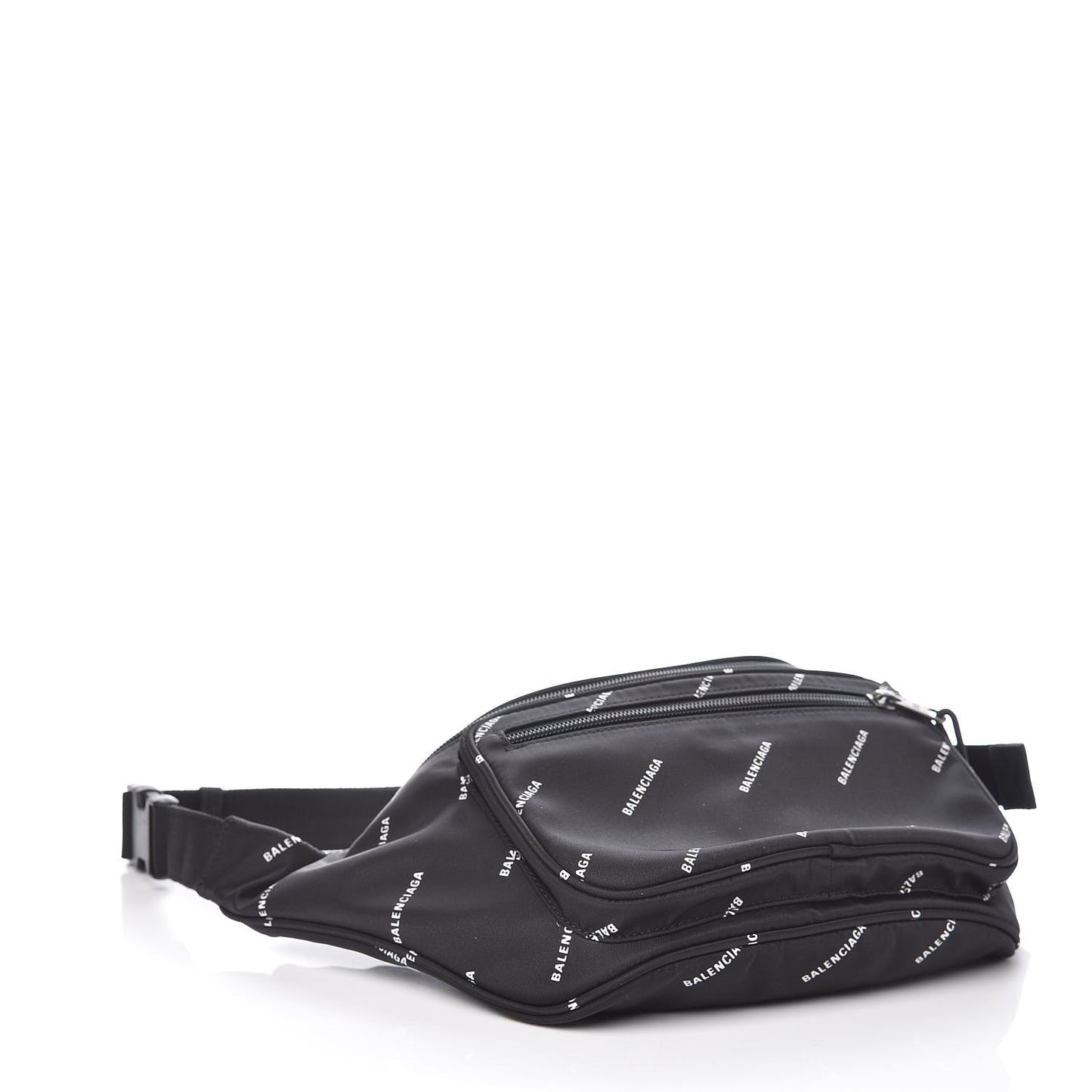 Twill Nylon Allover Logo Explorer Beltpack Black White