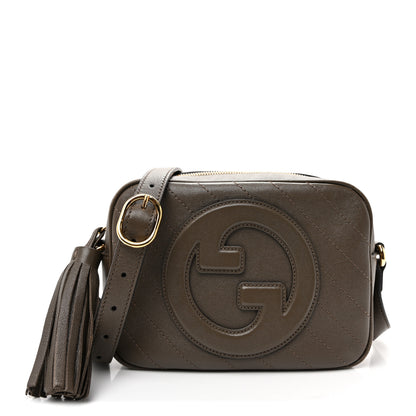 Gucci Sakai Be Green Calfskin Diagonal Stitched Small Blondie Shoulder Bag Craclet Brown 1 of 10