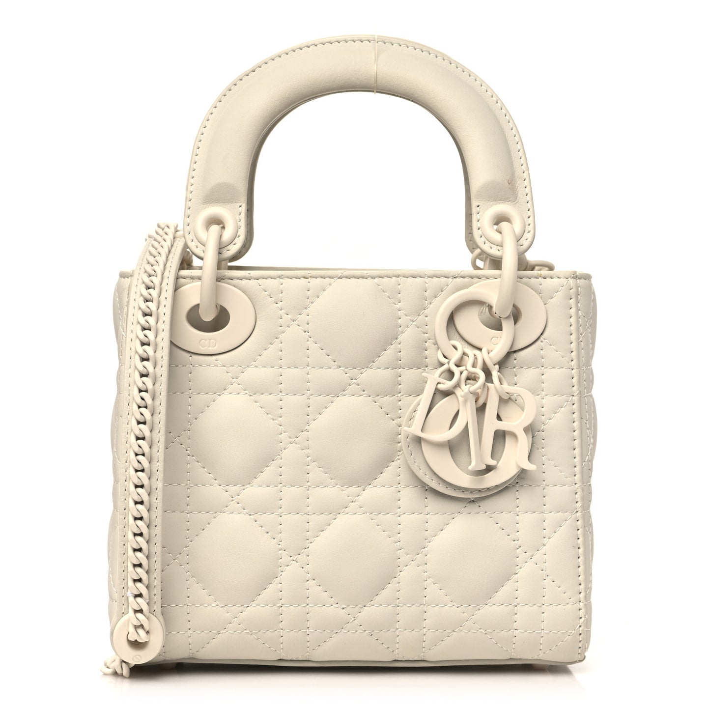 Ultra Matte Calfskin Cannage Mini Lady Dior White