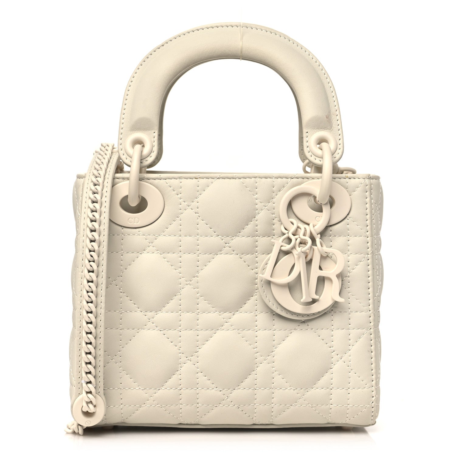 Christian Dior Ultra Matte Calfskin Cannage Mini Lady Dior White 1 of 11
