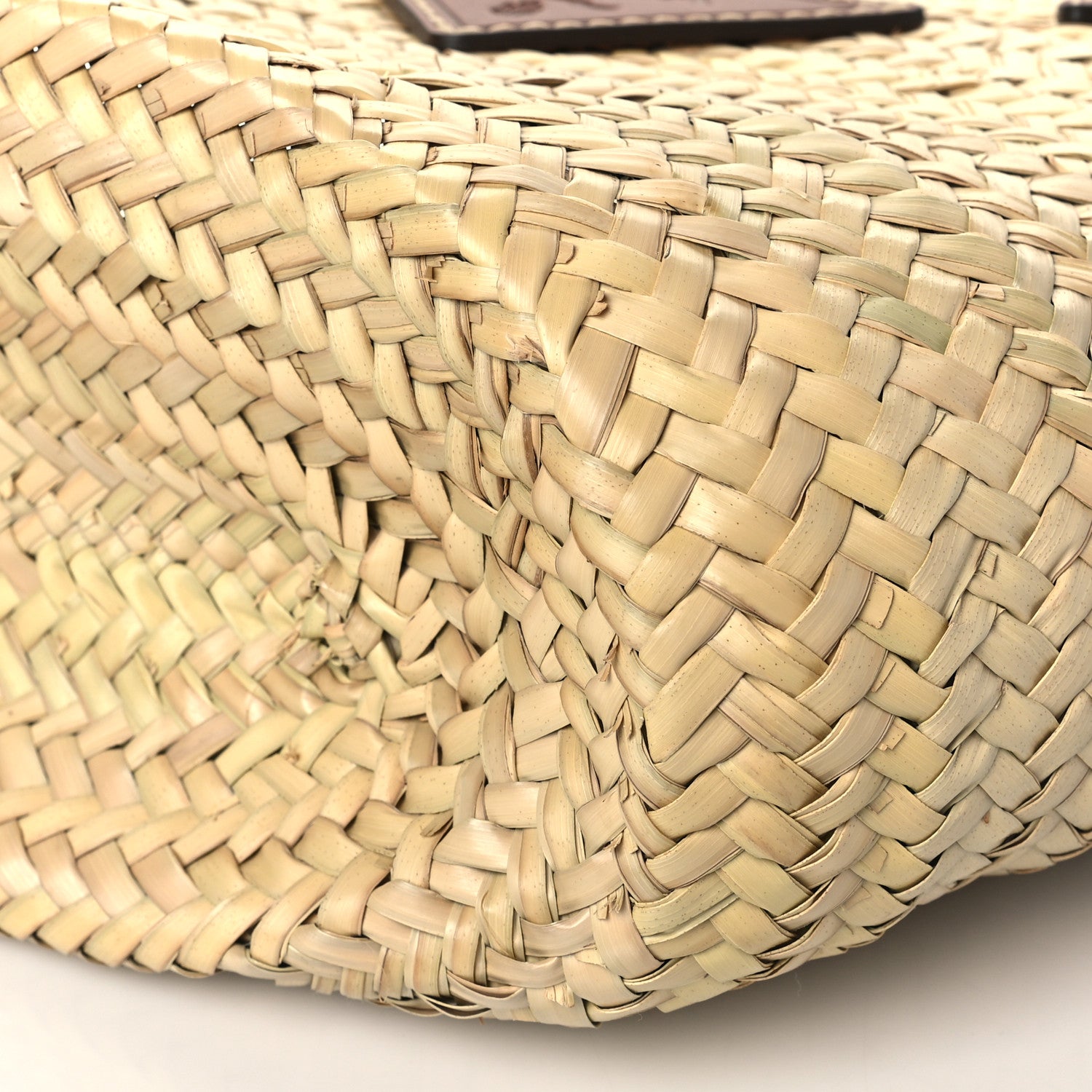 Prada Palmitto Vitello Woven Braided Large Basket Tote Bag Naturale Cognac 9 of 9