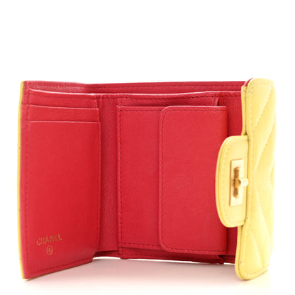 Chanel Sheepskin Chevron Quilted Reissue Compact Wallet Yellow 5 of 8