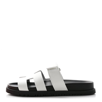 Hermes Calfskin Womens Chypre Sandals 35.5 White 1 of 10