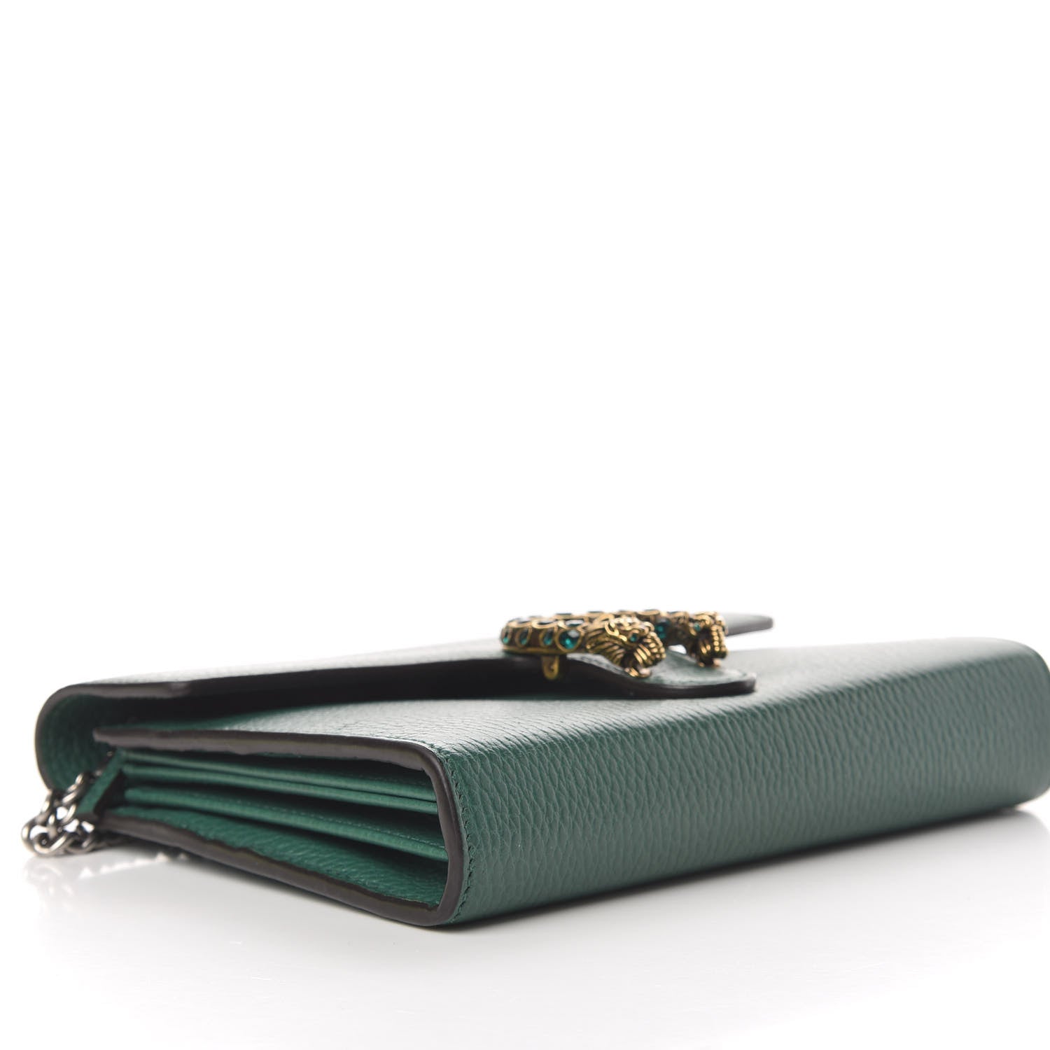 Gucci Calfskin Mini Dionysus Chain Wallet Emerald 3 of 8