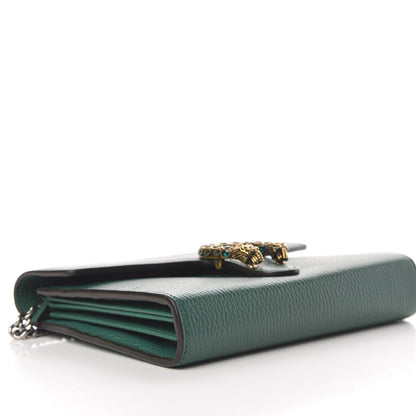 Gucci Calfskin Mini Dionysus Chain Wallet Emerald 3 of 8