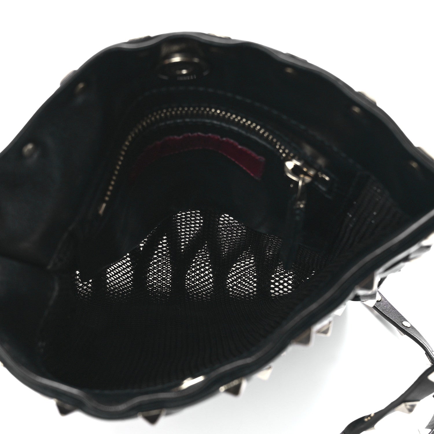 Valentino Garavani Vitello Rockstud Lattice Mesh Mini Crossbody Black 4 of 9