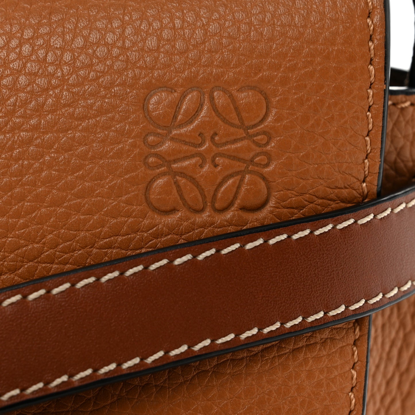 Grained Calfskin Mini Gate Crossbody Bag Caramel Pecan