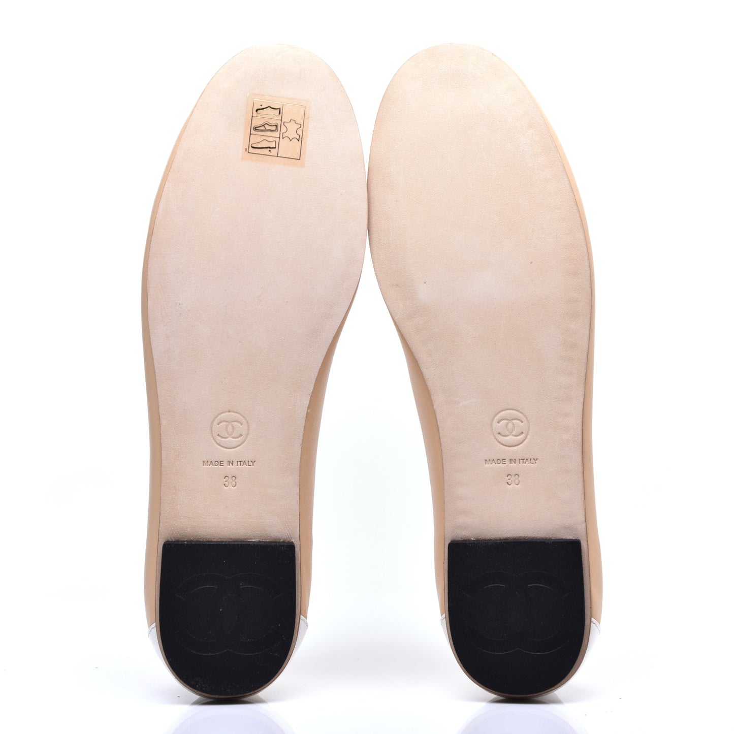 Fantasy Goatskin CC Mocassin Loafers 38 Beige White