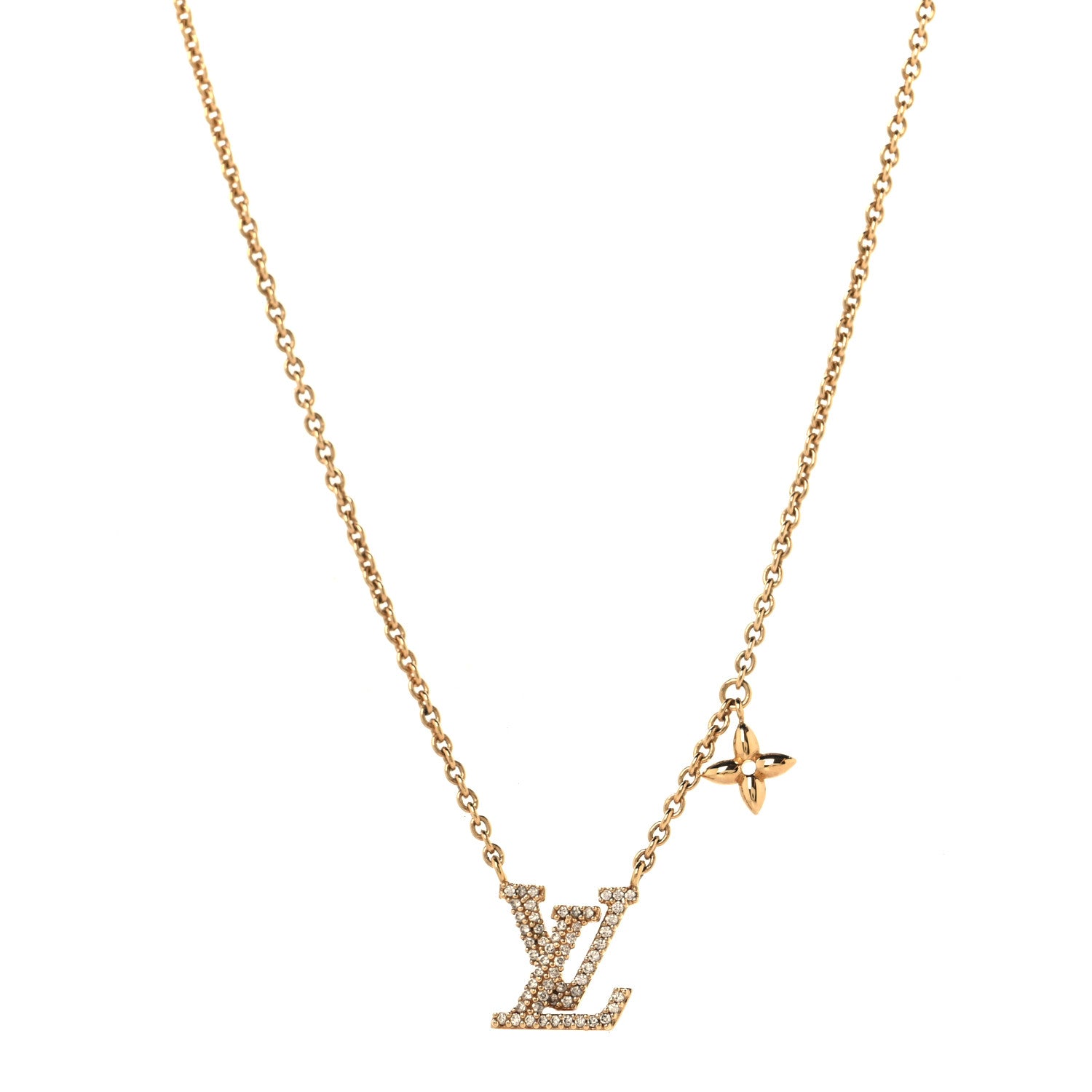 Louis Vuitton Metal Crystal LV Iconic Necklace Gold 1 of 7