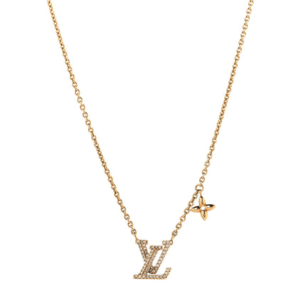 Louis Vuitton Metal Crystal LV Iconic Necklace Gold 1 of 7