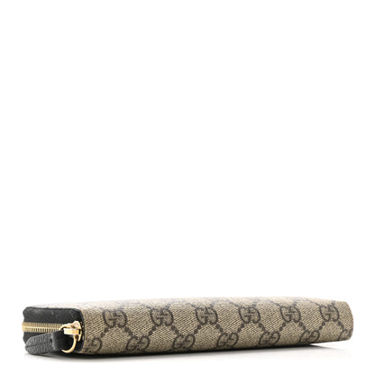 Gucci Dollar Calfskin GG Supreme Monogram GG Marmont Zip Around Wallet Black Beige Ebony 4 of 15