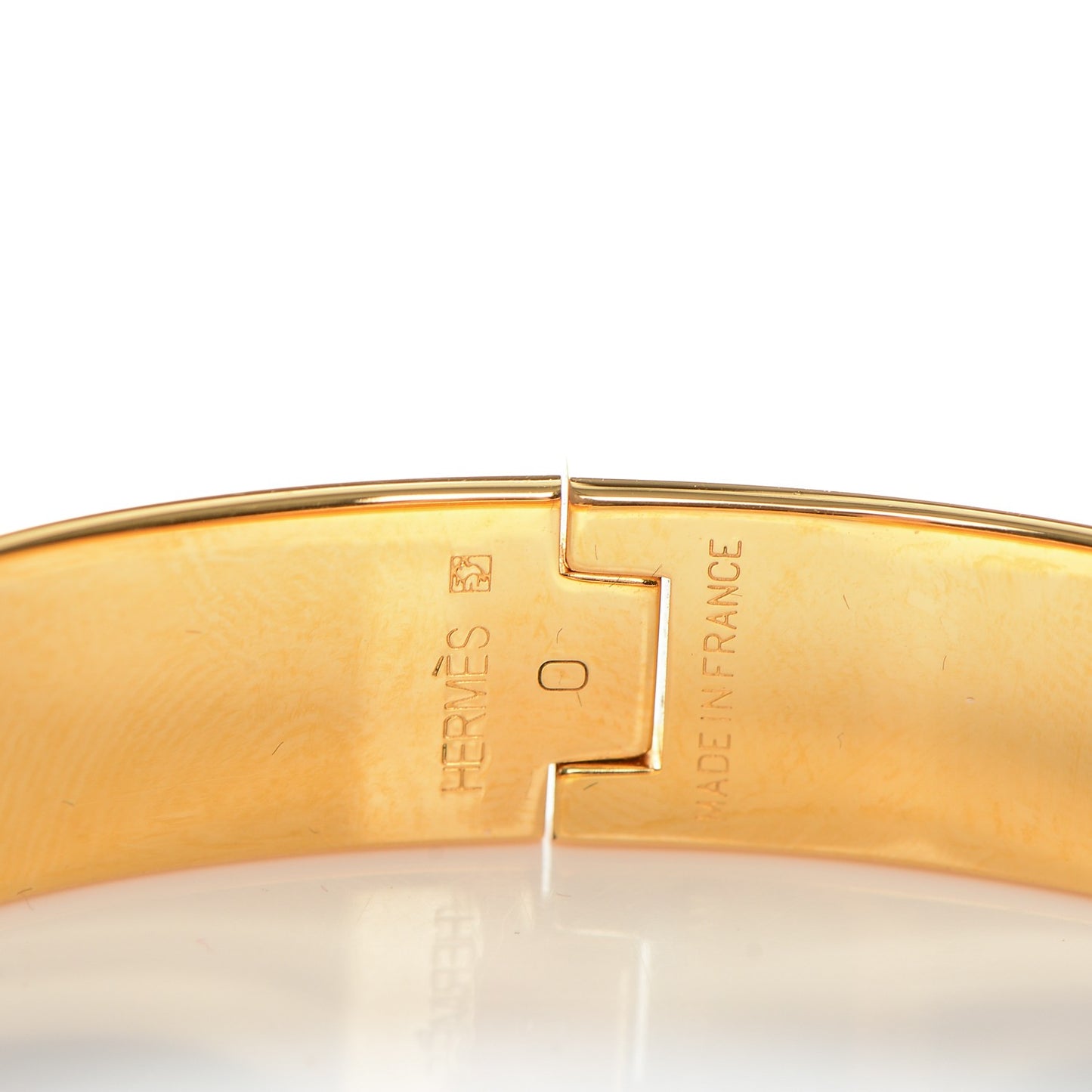 Enamel Narrow Clic Clac H Bracelet PM White
