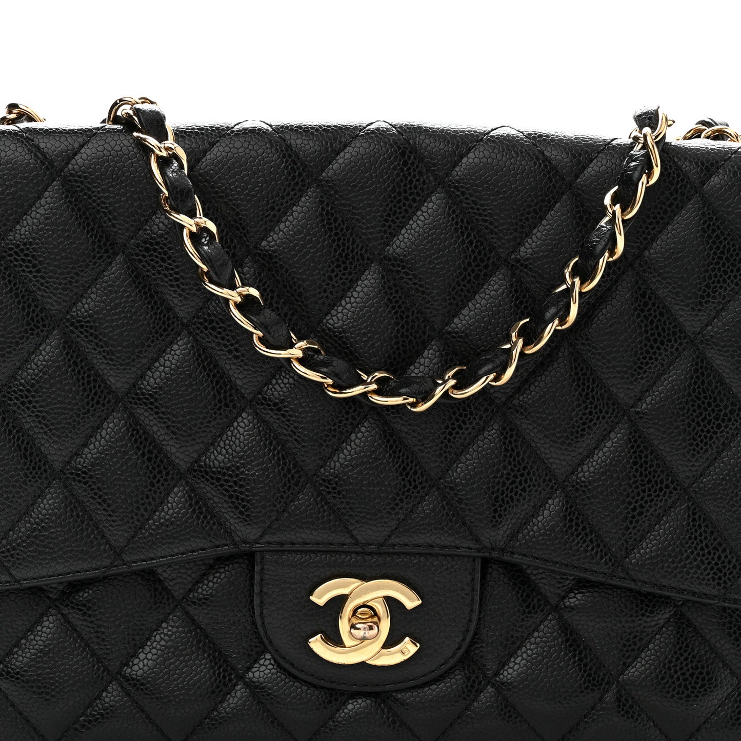 Caviar Quilted Jumbo Single Flap Black