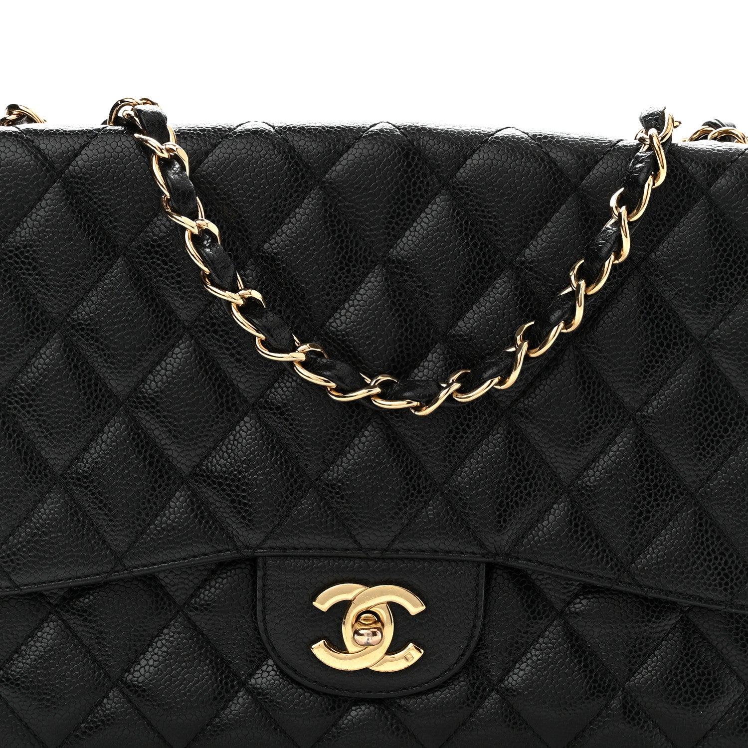 Chanel Caviar Quilted Jumbo Single Flap Black 8 of 10
