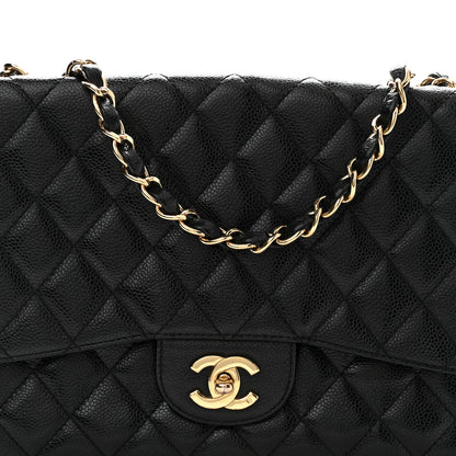Chanel Caviar Quilted Jumbo Single Flap Black 8 of 10
