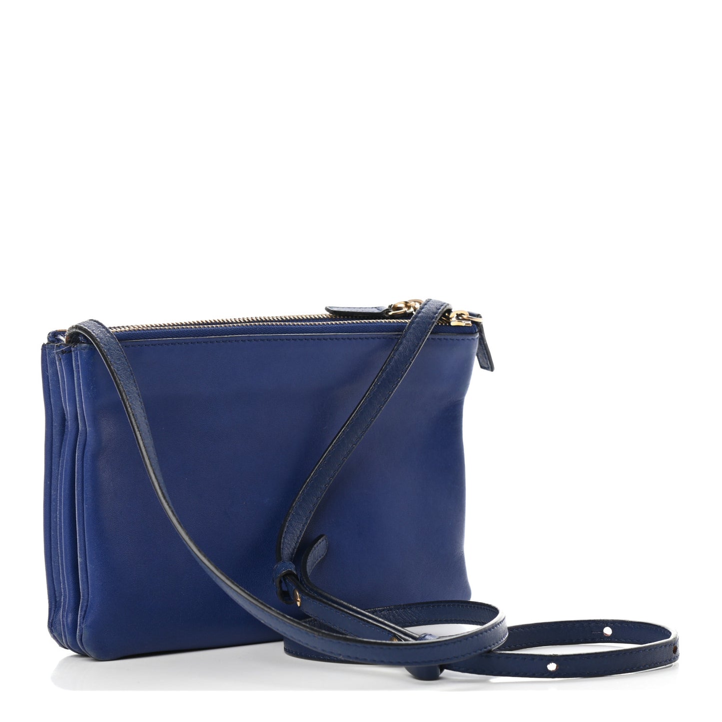 Lambskin Small Trio Crossbody Bag Electric Blue