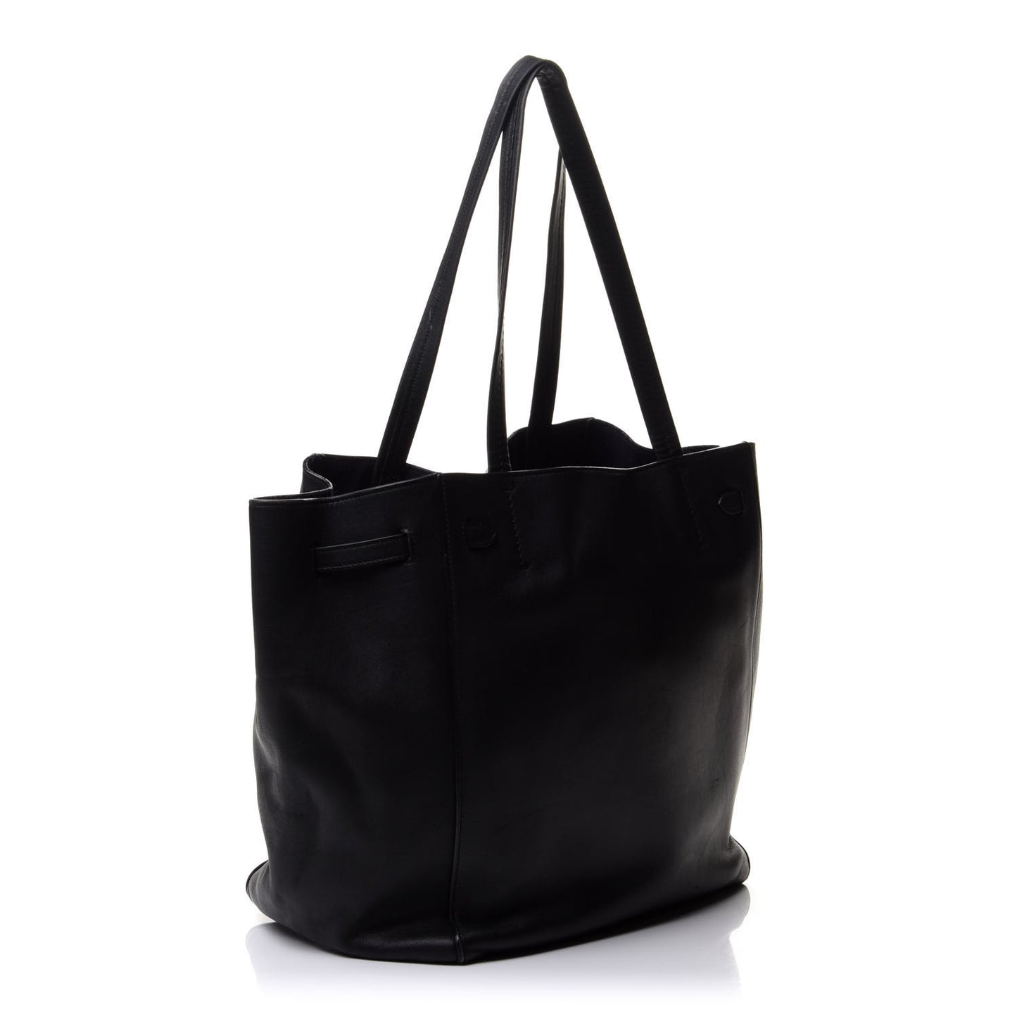 Smooth Calfskin Small Tassel Cabas Phantom Black
