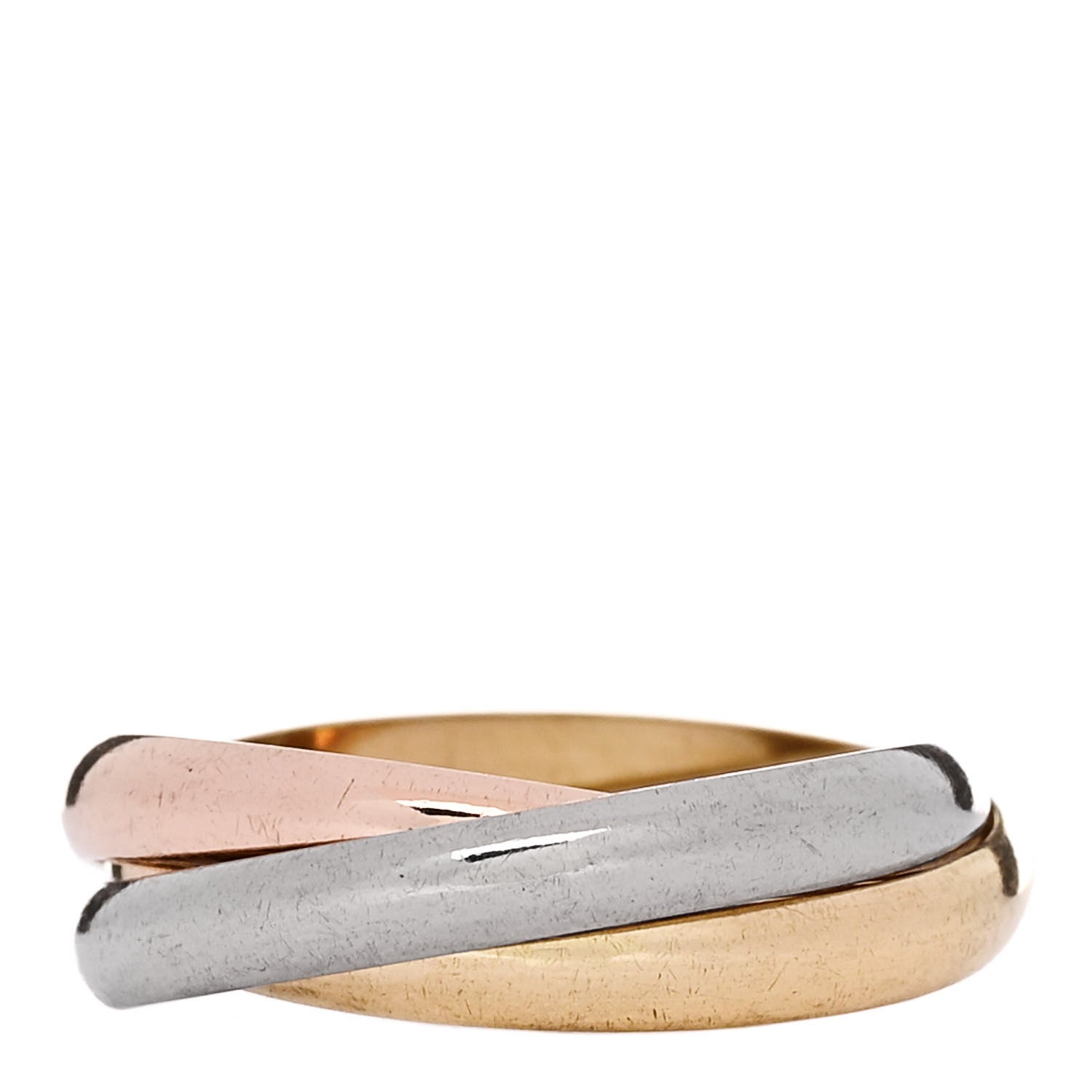 Cartier 18K Pink Yellow White Gold Small Trinity Ring 56 7.5 3 of 5