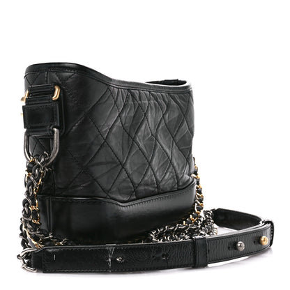 Chanel Aged Calfskin Quilted Small Gabrielle Hobo Black 3 of 12