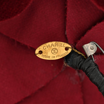 Chanel Velvet Camellia Brooch Pin Bordeaux 4 of 4