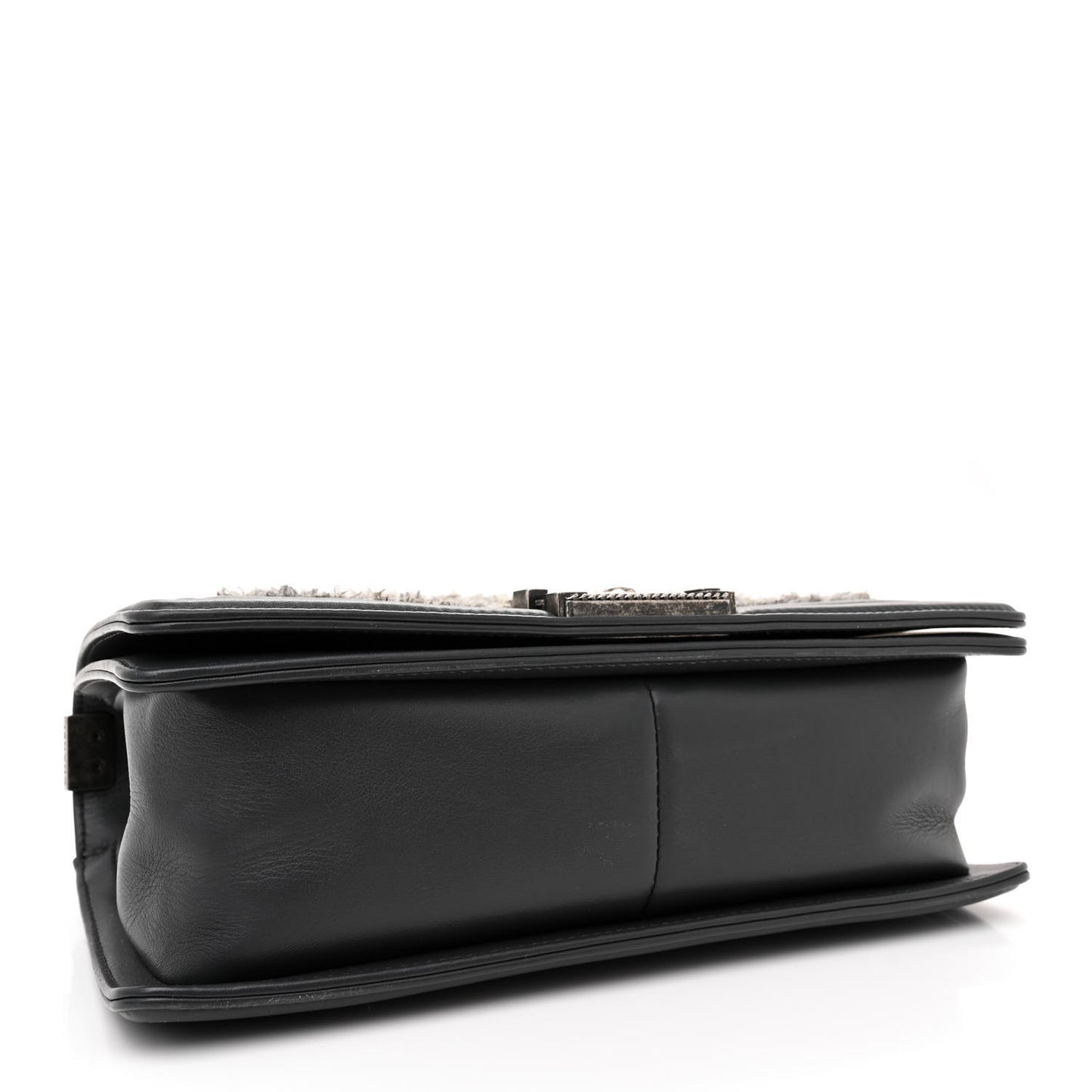 Tweed Calfskin Medium Boy Flap Grey