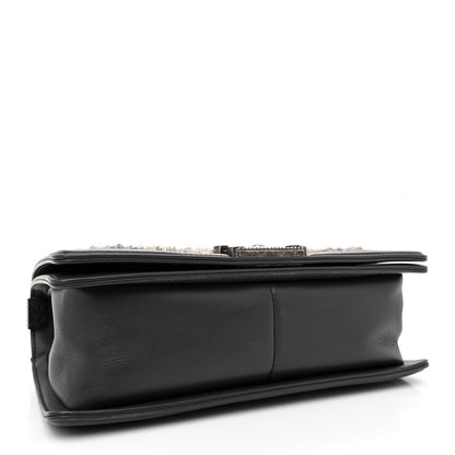 Chanel Tweed Calfskin Medium Boy Flap Grey 4 of 10
