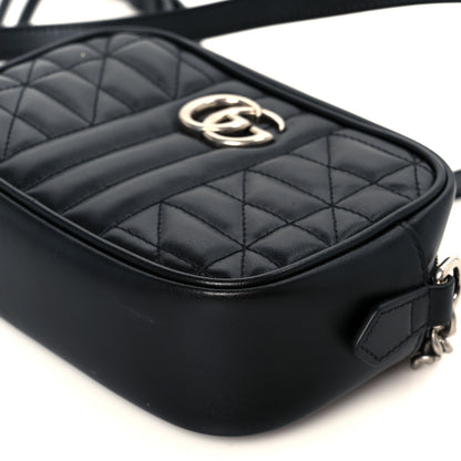 Gucci Calfskin Matelasse Aria Mini GG Marmont Chain Shoulder Bag Black 10 of 10