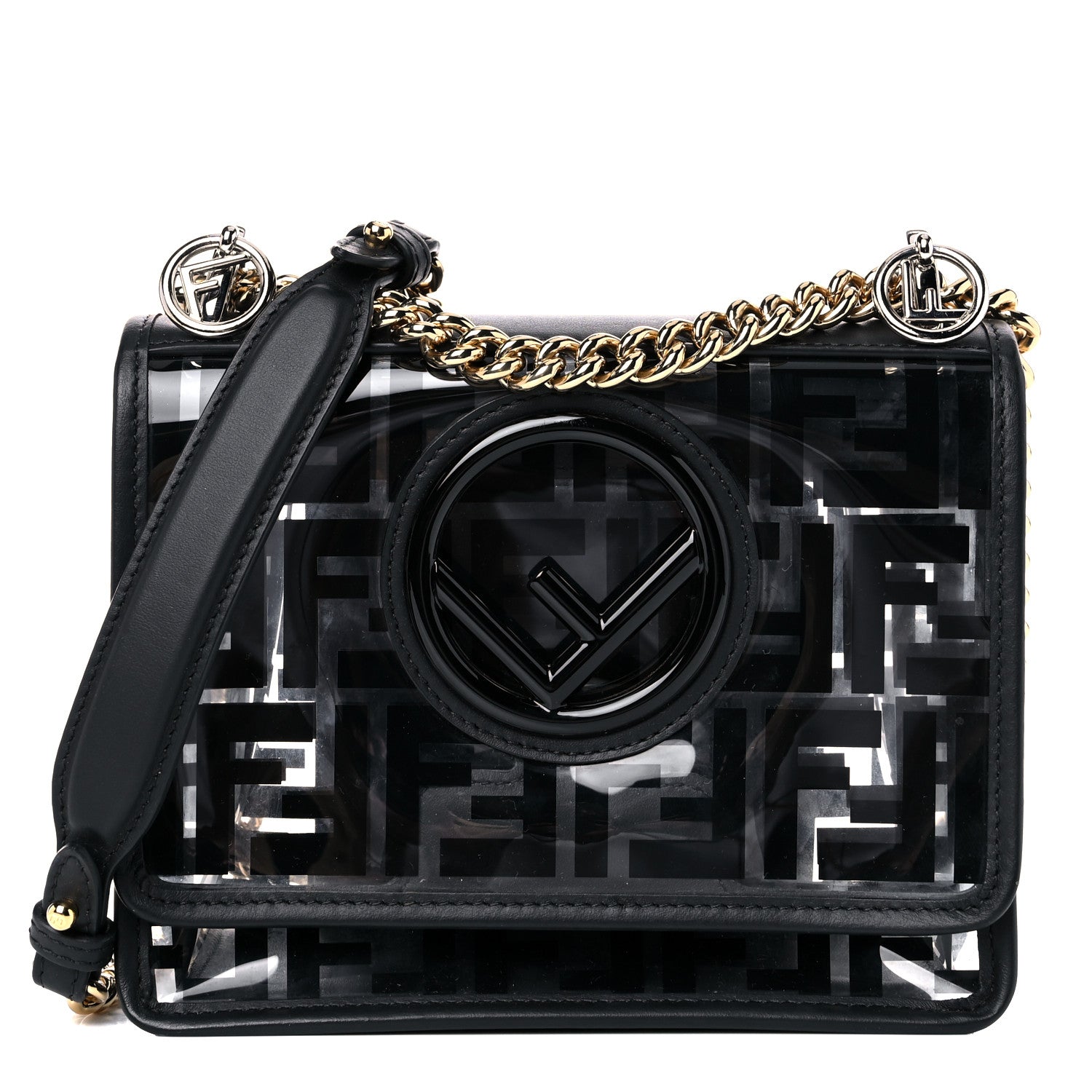 Fendi TPU FF Vitello Century F is Fendi Small Kan I Shoulder Bag Black 1 of 13